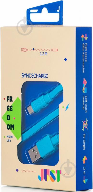 Кабель JUST USB – microUSB 1.2 м голубой (MCR-FRDM-BL) - фото 4