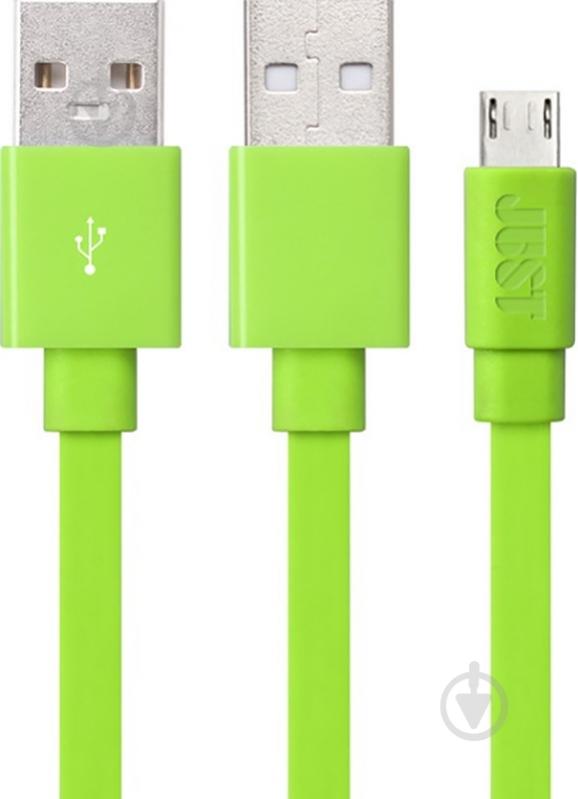 Кабель JUST USB – microUSB 1.2 м зеленый (MCR-FRDM-GRN) - фото 1