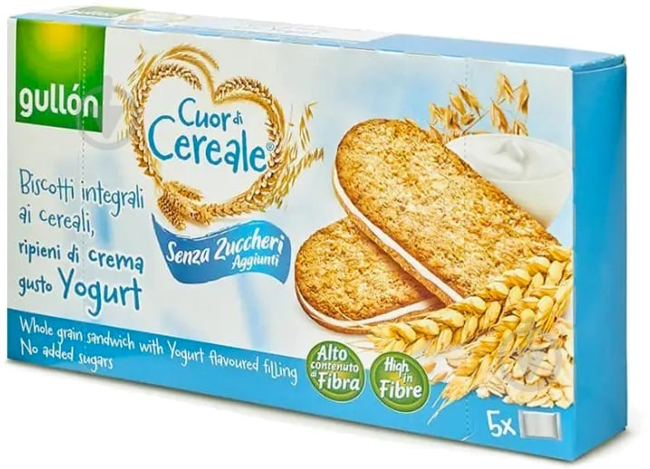 Печиво Gullon сендвіч CDC Без цукру цільнозернове з йогуртом 220 г - фото 1