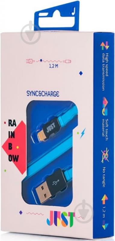 Кабель JUST Lightning – USB 1,2 м блакитний (LGTNG-RNBW-BL) - фото 2 Кабель JUST Lightning – USB 1,2 м блакитний (LGTNG-RNBW-BL) - фото 2