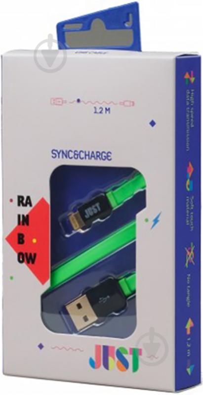 Кабель JUST Lightning – USB 1,2 м зеленый (LGTNG-RNBW-GRN) - фото 2