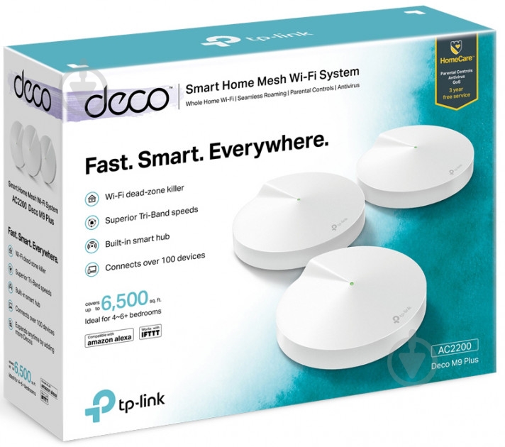 Wi-Fi-роутер TP-Link 3 шт у комплекті Deco M9 Plus (3-Pack) - фото 4