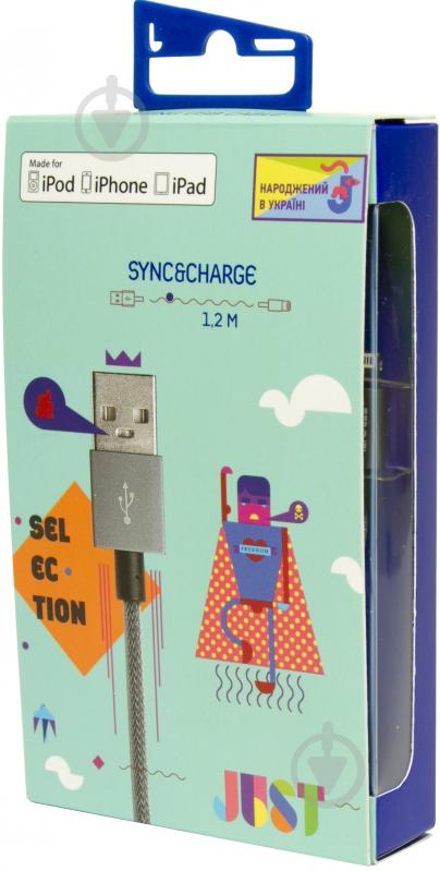 Кабель JUST Lightning – USB 1,2 м серый (LGTNG-SLCN-GR) - фото 4