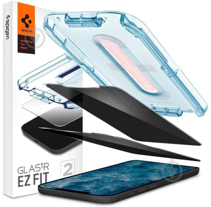 Защитное стекло Spigen для для Apple iPhone 12 Pro Max Glas tR EZ Fit (Privacy) (2Pack) Clear (AGL01793) - фото 1