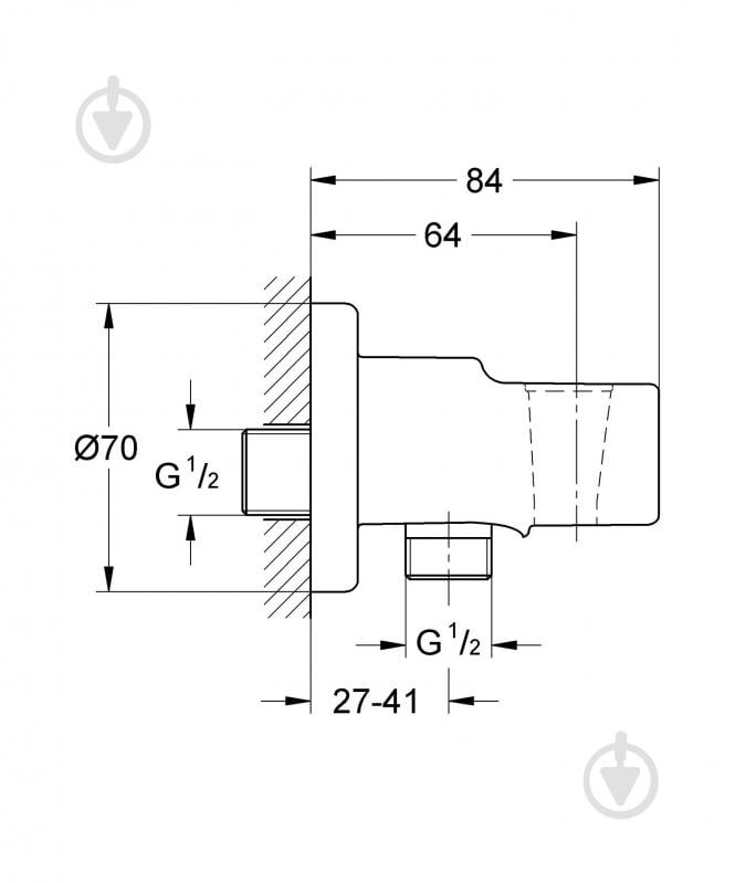 Підключення душового шланга Grohe з тримачем Vitalio Universal 26962001 - фото 7