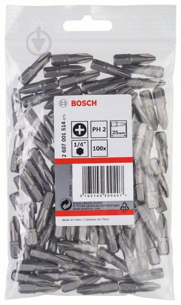 Набор бит Bosch Extra Hard 25 мм PH2 XH 100 шт. 2607001514 - фото 2 Набор бит Bosch Extra Hard 25 мм PH2 XH 100 шт. 2607001514 - фото 2