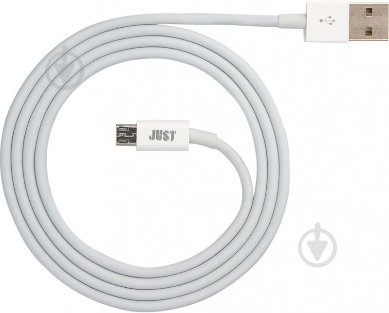 Кабель JUST USB – microUSB 1 м (MCR-SMP10-WHT) - фото 1 Кабель JUST USB – microUSB 1 м (MCR-SMP10-WHT) - фото 1