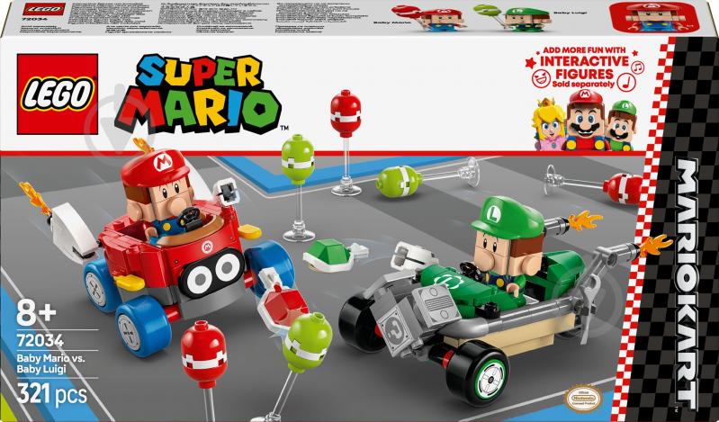 Конструктор LEGO Super Mario Mario Kart – Baby Mario vs. Baby Luigi 72034 - фото 1