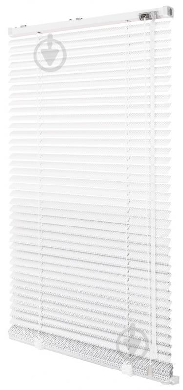 Жалюзи Rollotex алюминиевые горизонтальные перфорированные с фиксацией 46х120 см белые - фото 2