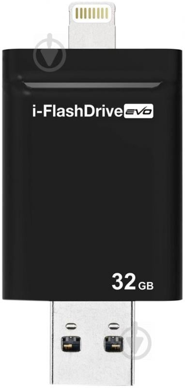 Флеш-пам'ять USB PhotoFast PhotoFast i-Flashdrive EVO Plus 32 ГБ USB 3.0LightningmicroUSB (OTG) black (EVOPLUS32GB) - фото 1