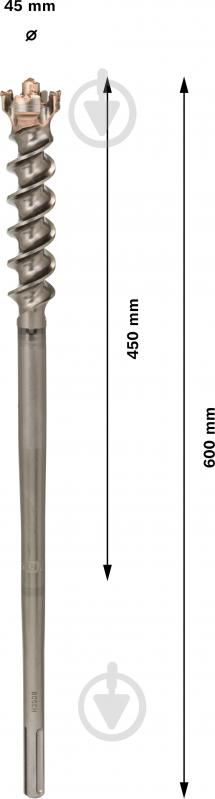 Бур Bosch 9 Break Through SDS-max 45x450 мм 600 мм 1618596455 - фото 2