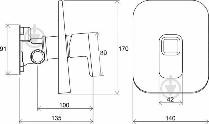 Смеситель для душа Ravak 10° TD 066.00 для R-box X070071 - фото 3