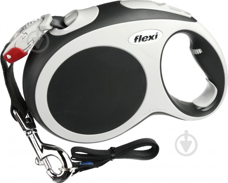 Повідець-рулетка Flexi Vario L чорний із сірими вставками до 60 кг 5 м - фото 1