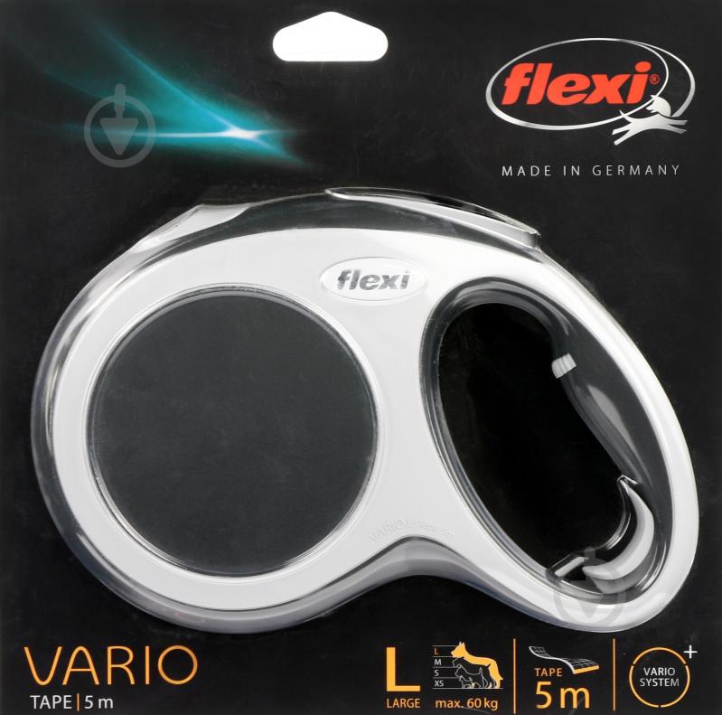 Повідець-рулетка Flexi Vario L чорний із сірими вставками до 60 кг 5 м - фото 2