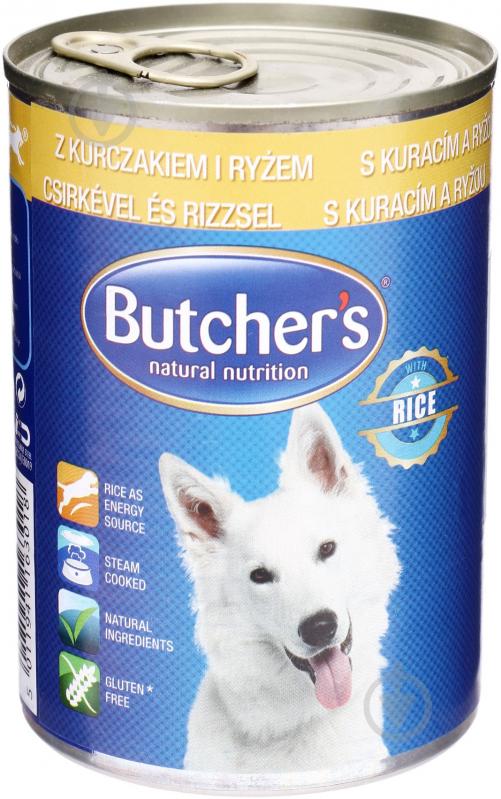 Корм для всех пород Butcher's Natural Nutrition Chicken and Rice 390 г 390 г - фото 1