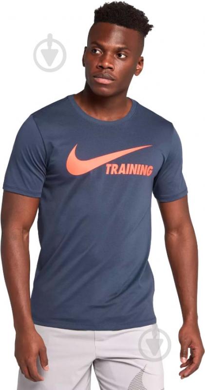 Футболка Nike TRAINING SWOOSH TEE 777358-472 р.S синий - фото 1