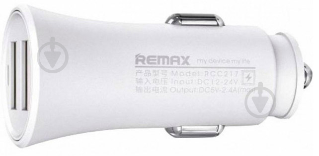 Автомобільний зарядний пристрій Remax Rocket 2xUSB 2.4A RCC-217-WHITE - фото 2