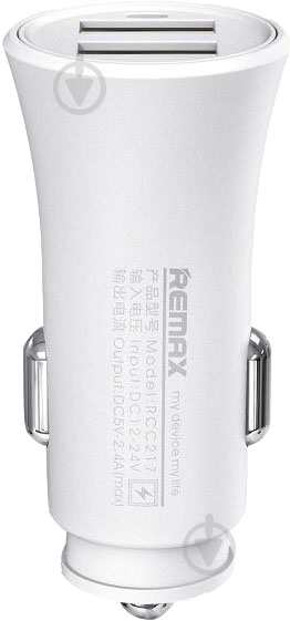 Автомобільний зарядний пристрій Remax Rocket 2xUSB 2.4A RCC-217-WHITE - фото 3