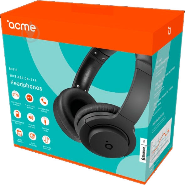 Наушники Acme BH213 Wireless On-Ear Headphones black - фото 7