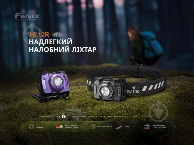 Фонарик на голову Fenix V2.0 серый 500 Lm HL12RV20Gr - фото 7 Фонарик на голову Fenix V2.0 серый 500 Lm HL12RV20Gr - фото 7