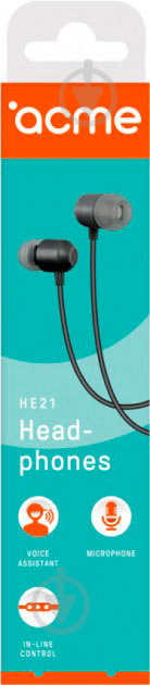 Наушники Acme HE21 Earphones With Mic black - фото 6