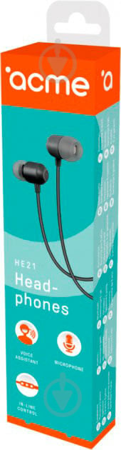 Наушники Acme HE21 Earphones With Mic black - фото 5