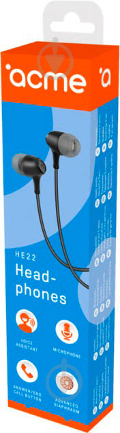 Наушники Acme HE22 Earphones With Mic black - фото 5