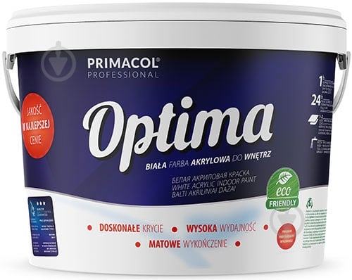 Краска интерьерная акриловая Primacol Professional Optima мат G090 2,7 л - фото 2