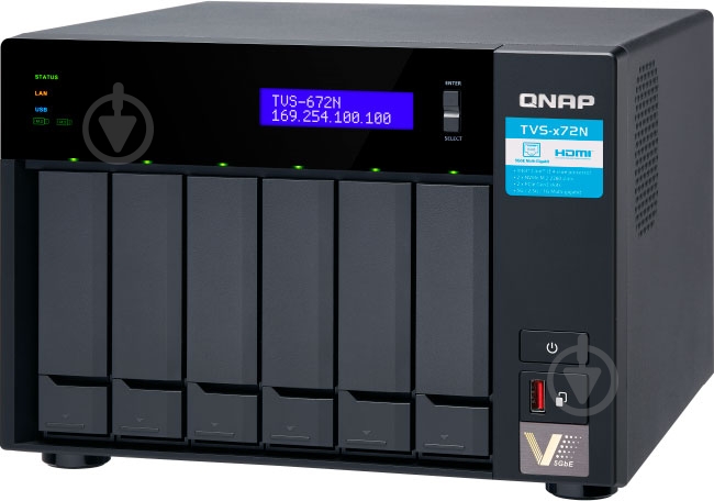 Сетевое хранилище QNAP TVS-672N-I3-4G - фото 4 Сетевое хранилище QNAP TVS-672N-I3-4G - фото 4