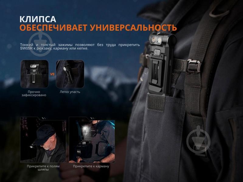 Фонарик Fenix ручной LED черный 150 Lm SW05R-RL - фото 12 Фонарик Fenix ручной LED черный 150 Lm SW05R-RL - фото 12