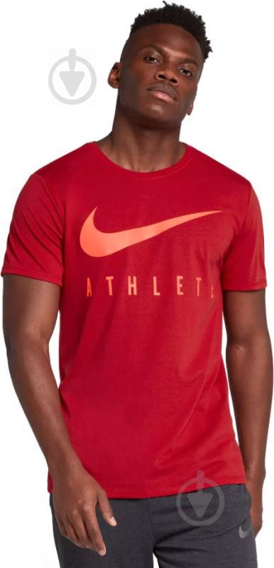 Футболка Nike M NK DRY TEE DB ATHLETE 739420-687 р.XL красный - фото 1