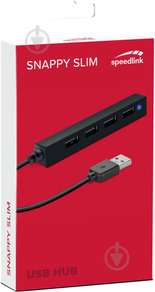 Концентратор Speedlink Snappy Slim USB Hub 4 порти USB 2.0 Passive - фото 2