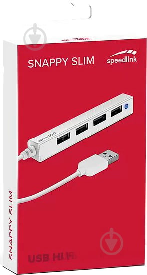 Концентратор Speedlink Snappy Slim USB Hub 4-Port USB 2.0 White - фото 3