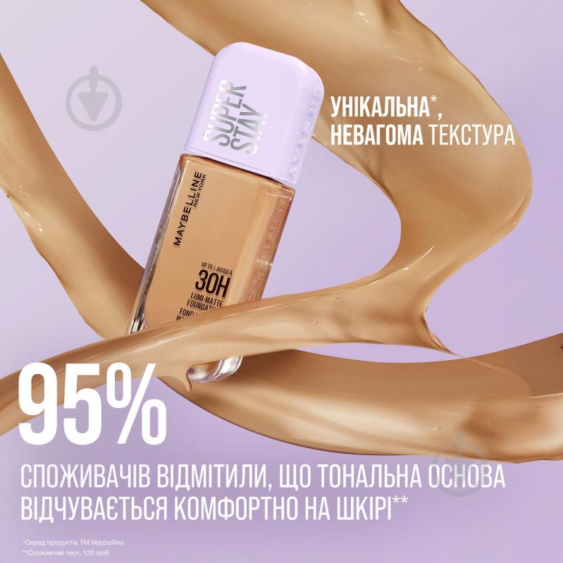 Тональна основа Maybelline New York Super Stay Lumi-Matte 98 Light Apricot 35 мл - фото 6