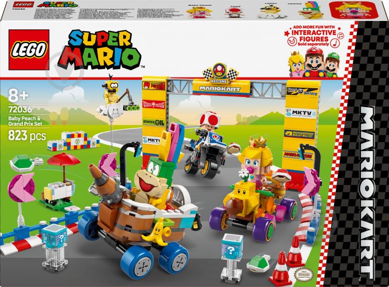 Конструктор LEGO Super Mario Mario Kart – Baby Peach & Grand Prix. Набор 72036 - фото 1