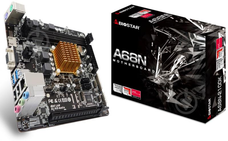 Материнская плата Biostar A68N-2100K (Integrated CPU, SoC, mini ITX) - фото 4