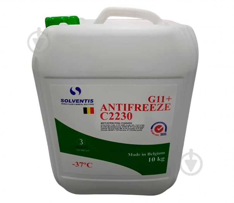 Антифриз Solventis -37°С G11+ (Бельгия) G11+ готовый 10 кг зеленый - фото 1