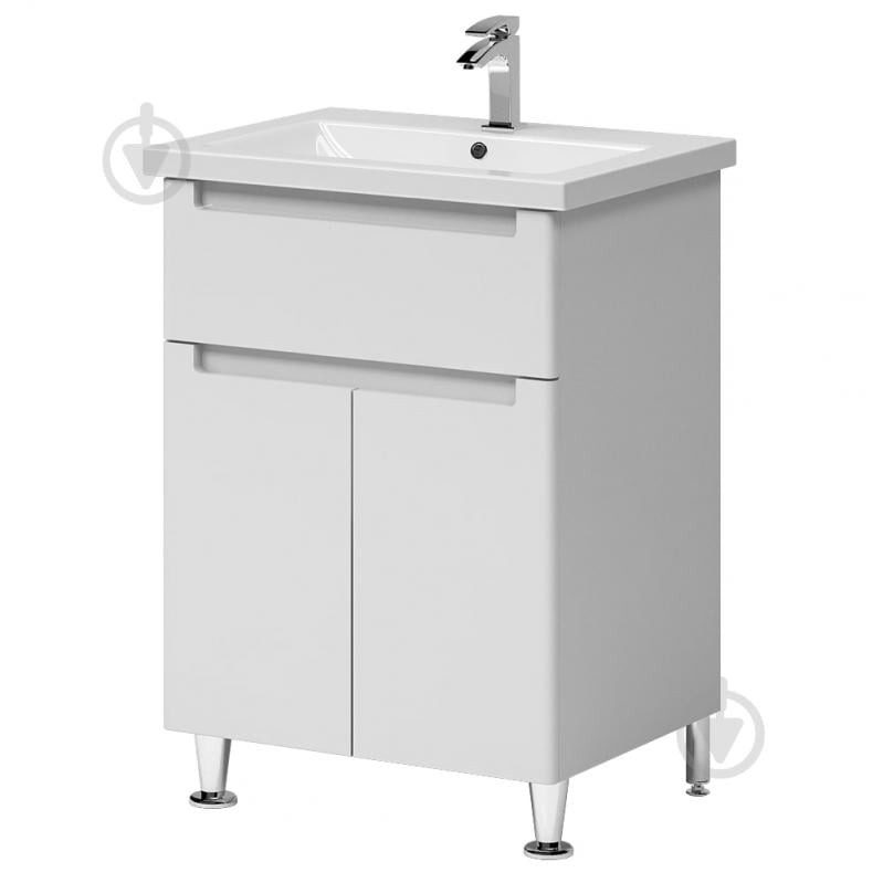 Тумба на ножках Акваріус Verona белая с умывальником Комо 60 - фото 1