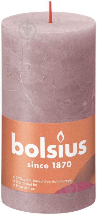 Свічка Рустік стовпчик SHINE 130/68 рожевий Bolsius - фото 1