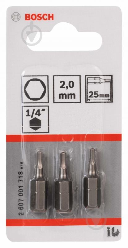 Біта Bosch Extra-Hart HEX 2 x 25 мм 3 шт. 2607001718 - фото 2