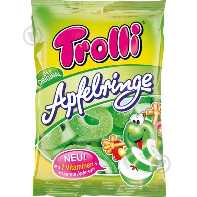 Конфеты жевательные Trolli Яблочные кольца 150 г - фото 1