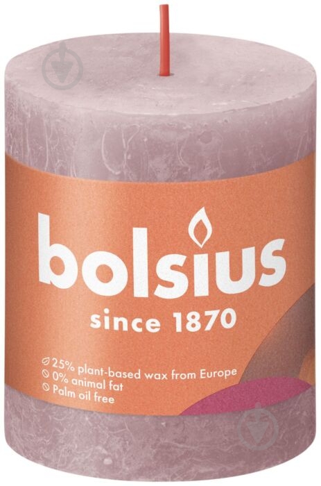 Свічка Рустік стовпчик SHINE 80/68 рожевий Bolsius - фото 1