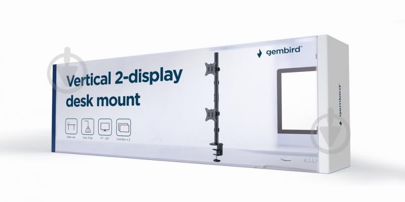 Крепление для монитора Gembird для 2 мониторов 17-32" (до 9 кг) MA-D2-02 поворотно-наклонные 17"-32" черный - фото 11 Крепление для монитора Gembird для 2 мониторов 17-32" (до 9 кг) MA-D2-02 поворотно-наклонные 17"-32" черный - фото 11