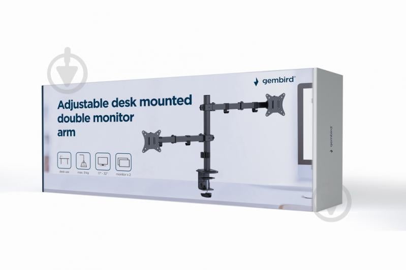 Крепление для монитора Gembird для 2 мониторов 17-32" (до 9 кг) MA-D2-03 поворотно-наклонные 17"-32" - фото 6