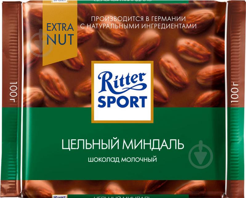 Шоколад Ritter Sport молочний з цільними мигдалевим горіхом NUT SELECTION (22292105) 150 г - фото 1
