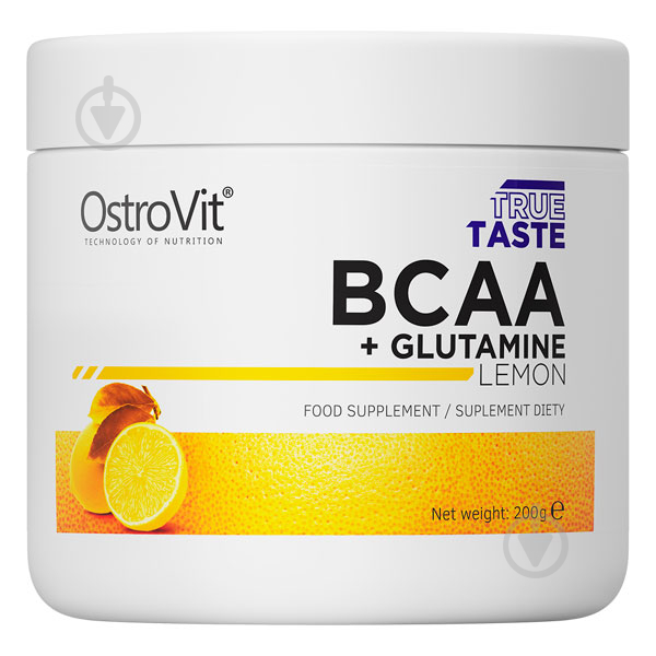 Амінокислотна суміш Ostrovit BCAA + L-Glutamine лимон 200 г - фото 1