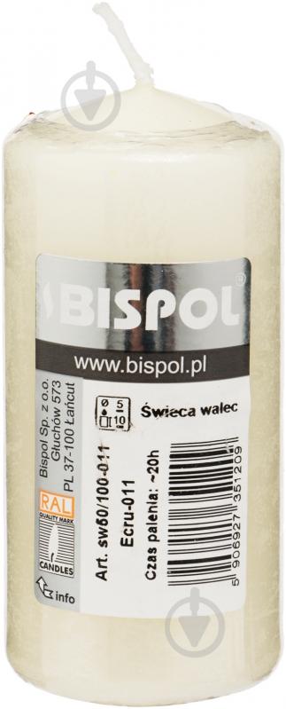 Свеча цилиндрическая 50/100-011 слоновая кость Bispol - фото 2