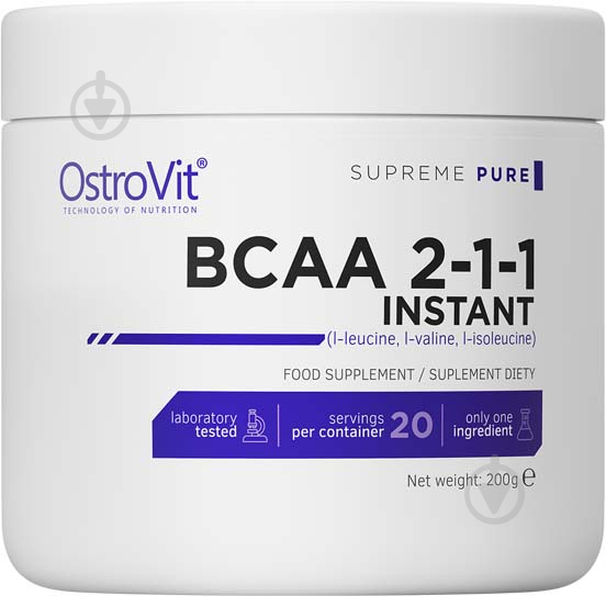 Амінокислоти Supreme Pure BCAA 2-1-1 природний 200г OstroVit - фото 1