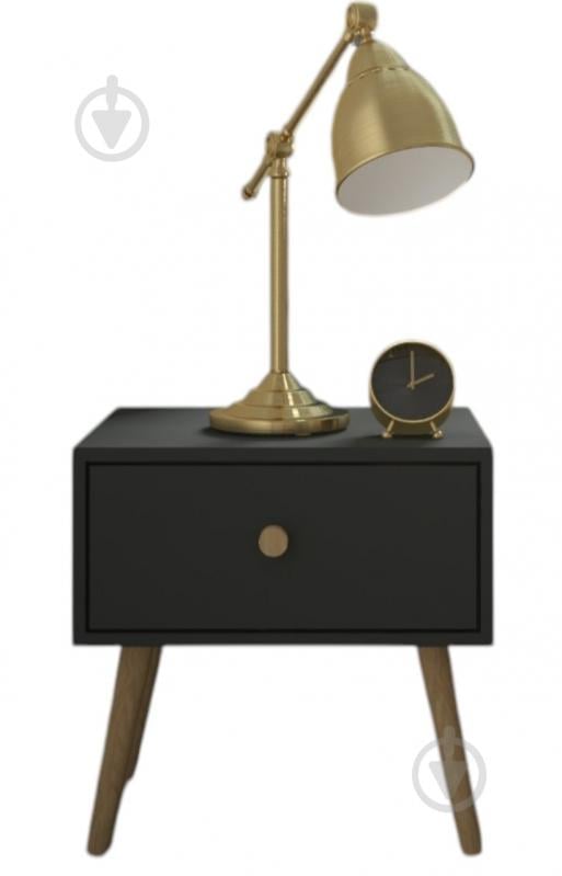 Тумба прикроватная Lion Хюге-4 450x510x330 мм дерево/антрацит - фото 1