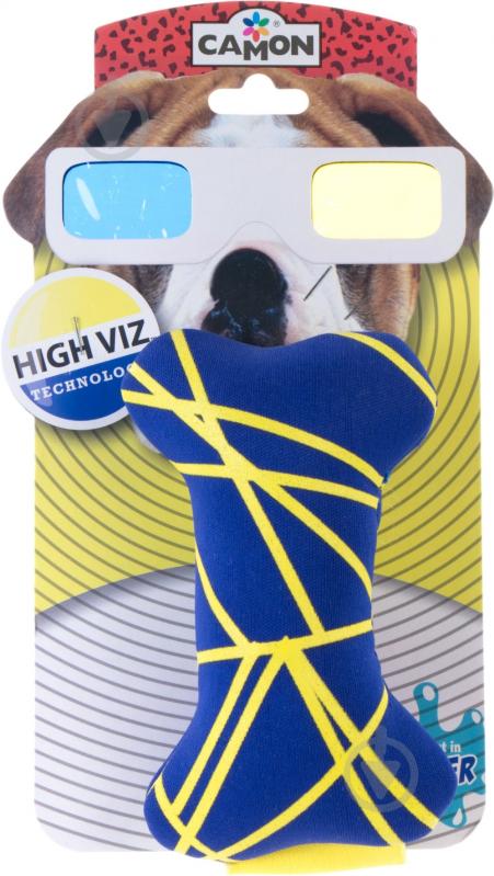 Игрушка для собак Camon Косточка High Viz с ручкой 14 см - фото 2